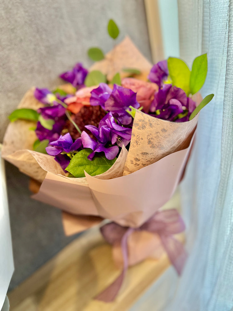 【Mサイズ】くすみピンクのスタンディングブーケ