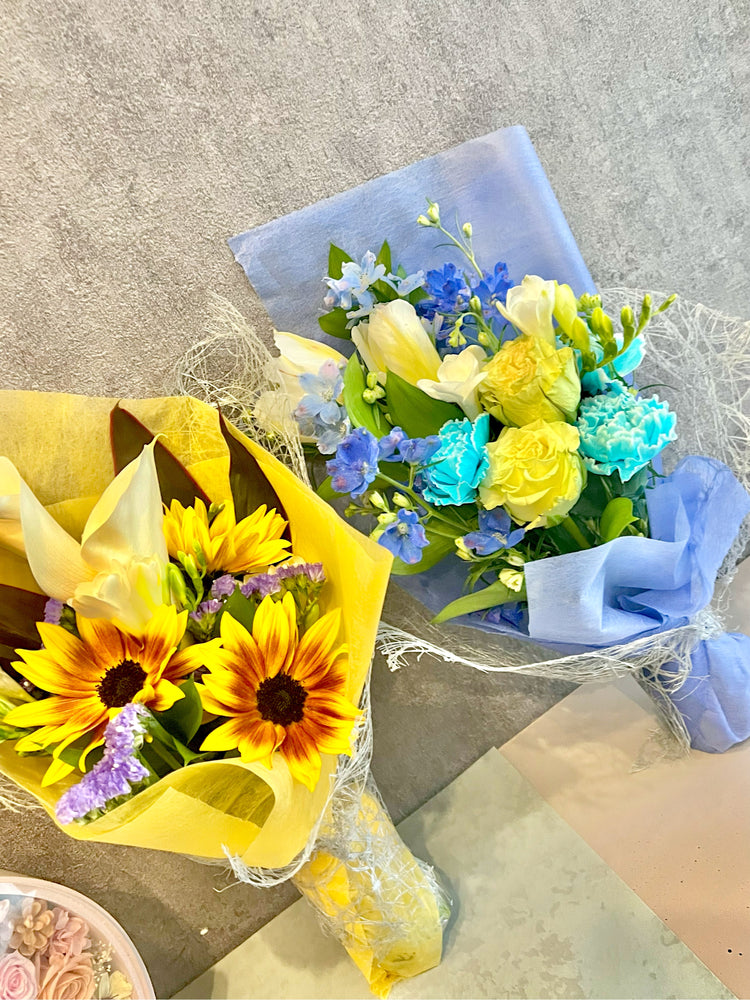 ブルーカーネションブーケ