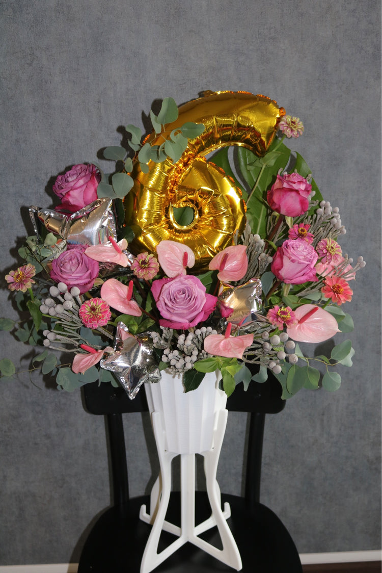 【スタンドSサイズ】〜ナンバーバルーン入り(PINK)〜