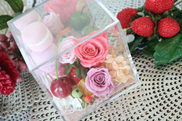 マカロンローズボックスフラワー