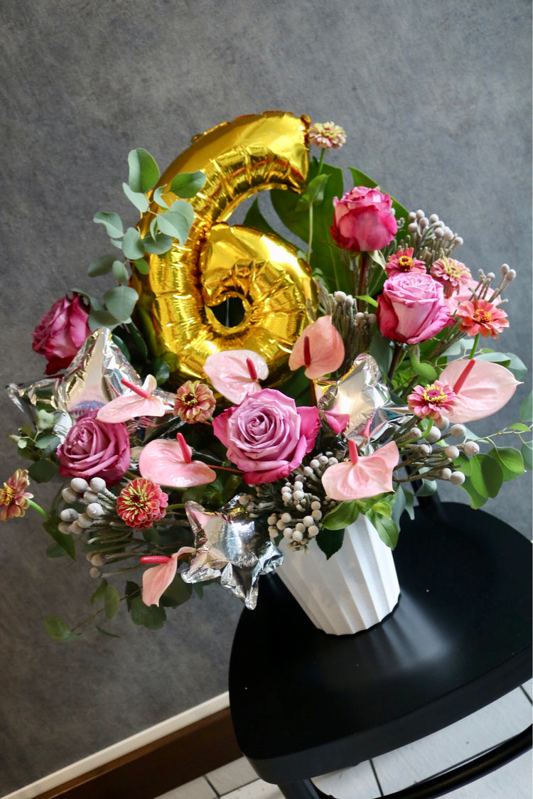 【スタンドSサイズ】〜ナンバーバルーン入り(PINK)〜