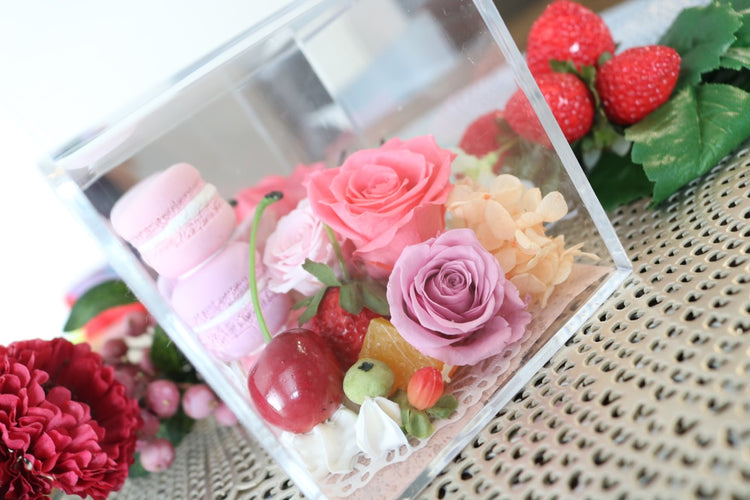 マカロンローズボックスフラワー