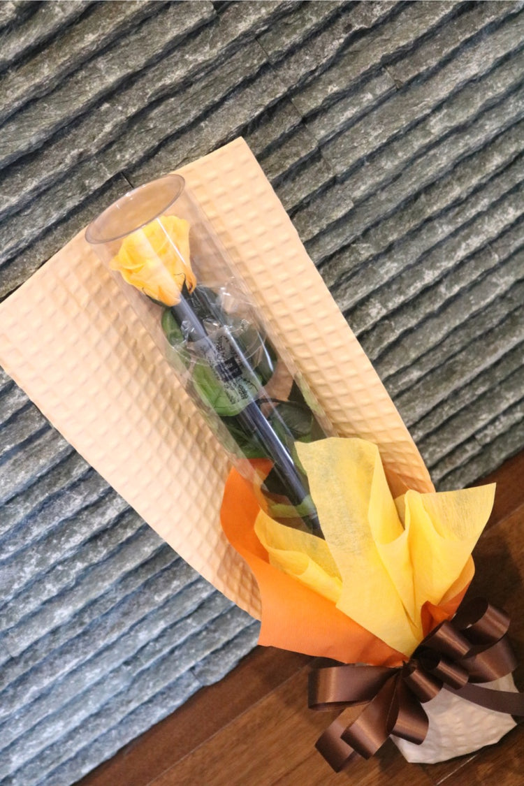 黄色のステムローズ〜preserved flower〜ラッピング付き