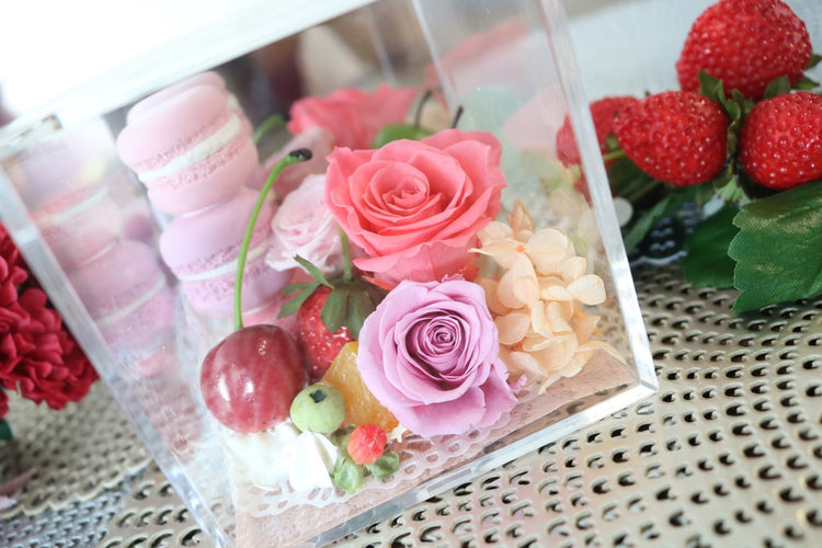 マカロンローズボックスフラワー