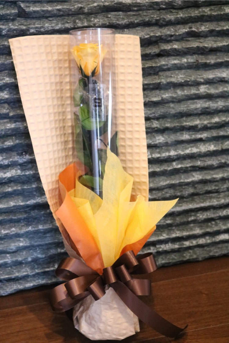 黄色のステムローズ〜preserved flower〜ラッピング付き