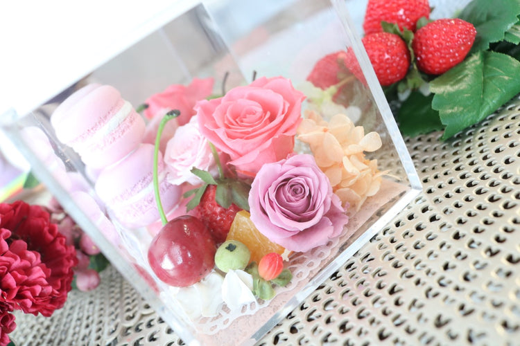 マカロンローズボックスフラワー