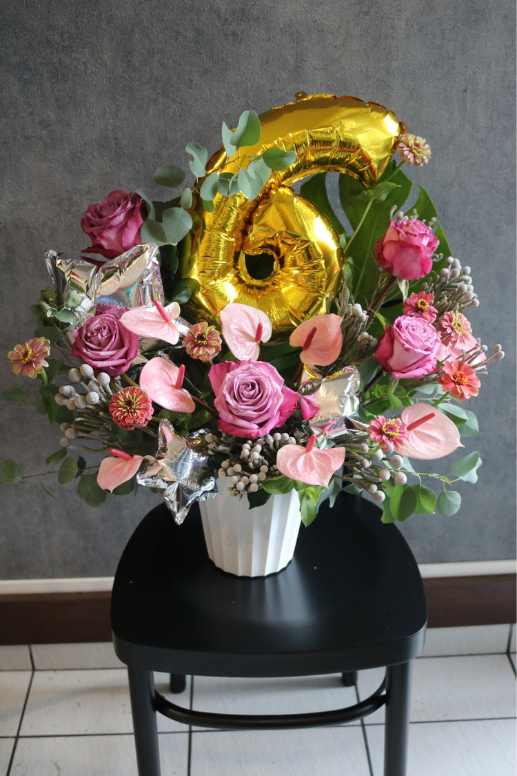 【スタンドSサイズ】〜ナンバーバルーン入り(PINK)〜