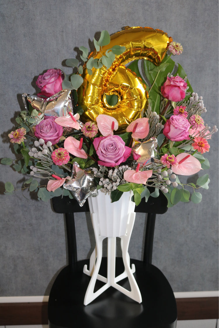 【スタンドSサイズ】〜ナンバーバルーン入り(PINK)〜