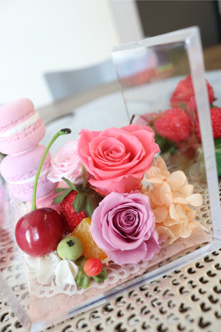 マカロンローズボックスフラワー