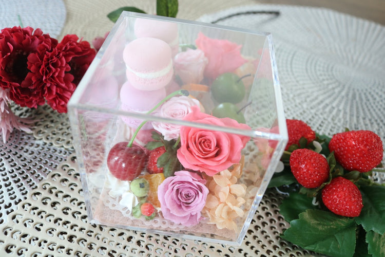 マカロンローズボックスフラワー